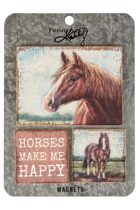 Horses Make Me Happy Magnet Set