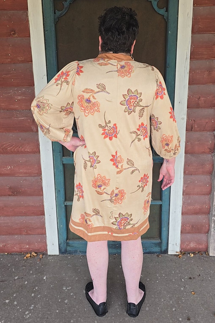 Rustic Blossom Suede Dress