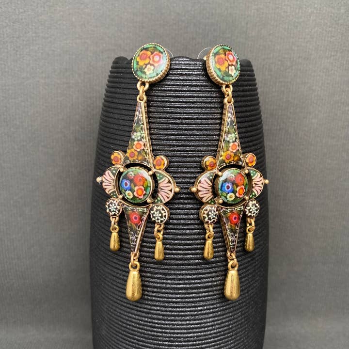 Midnight Floral Dangles