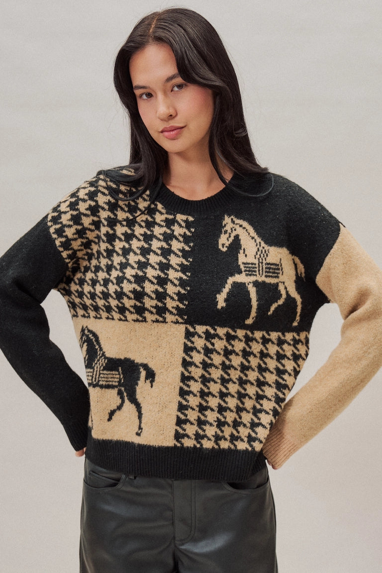 Canter &amp; Houndstooth Sweater