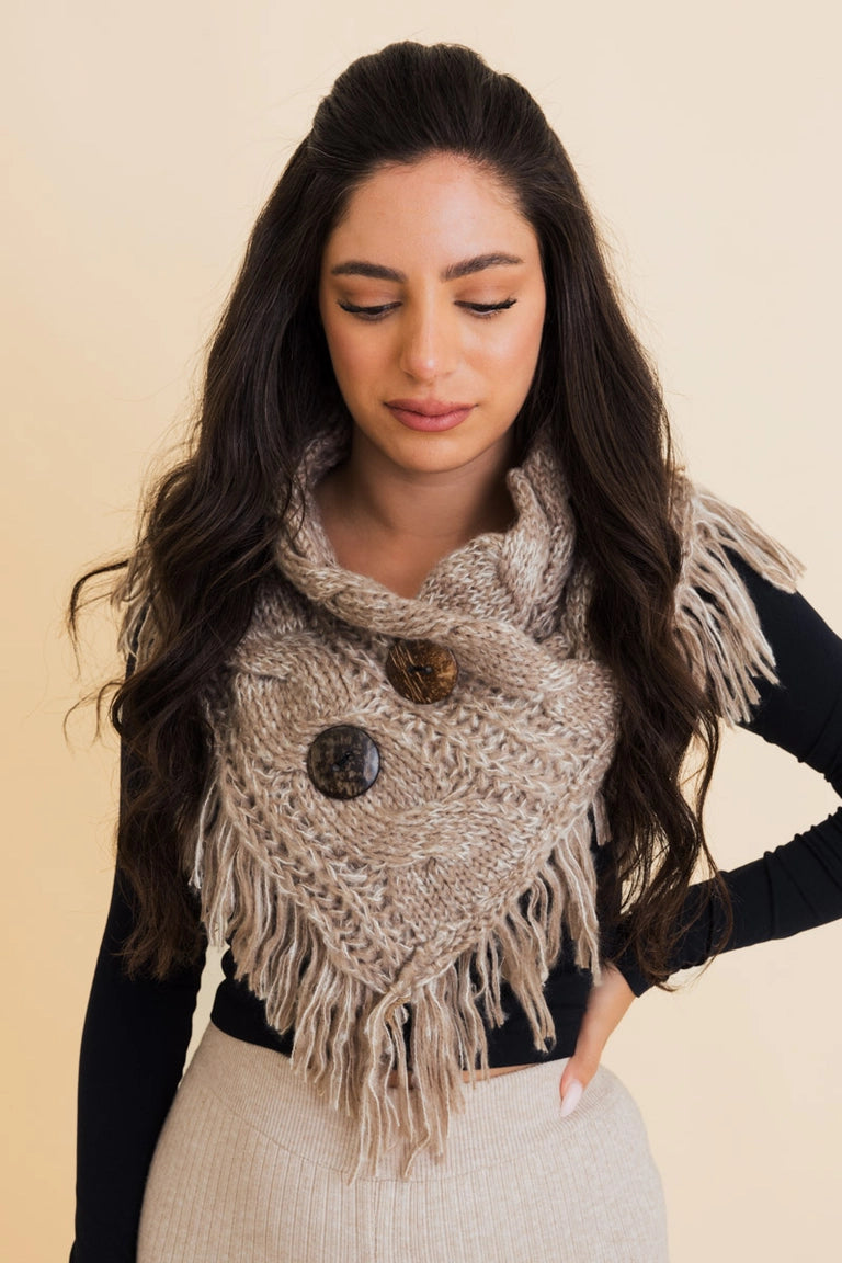 Mocha Truffle Button Scarf