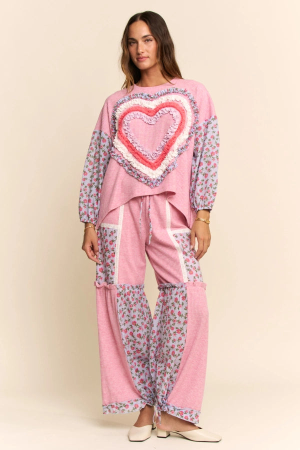 Love In Bloom Waffle-Knit Pants