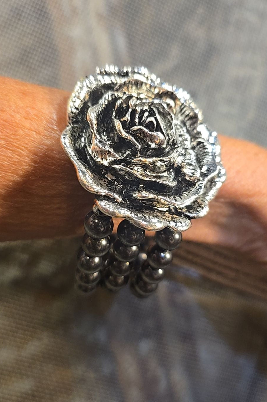 Savannah Silver Rose Bracelet