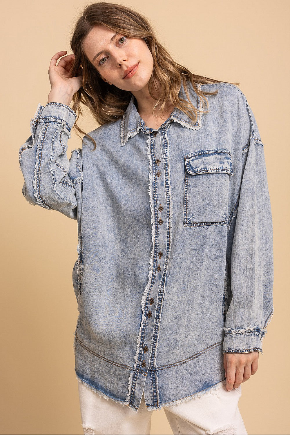 Classic Comfort Light Denim Top