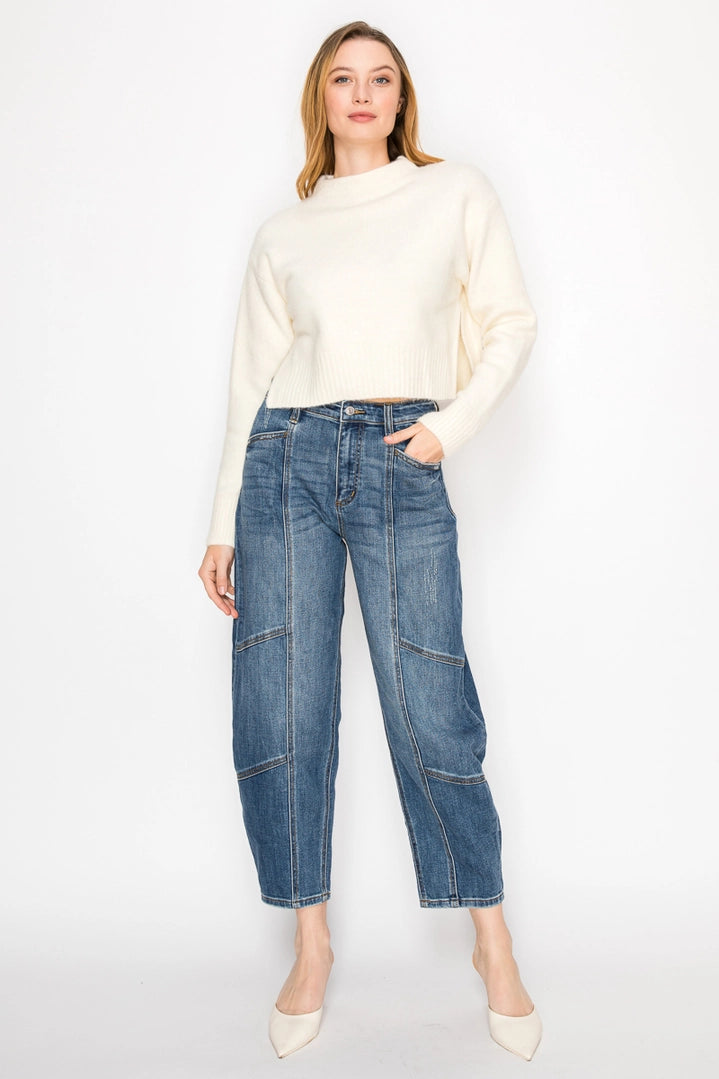 Honey High Rise Barrel Jeans