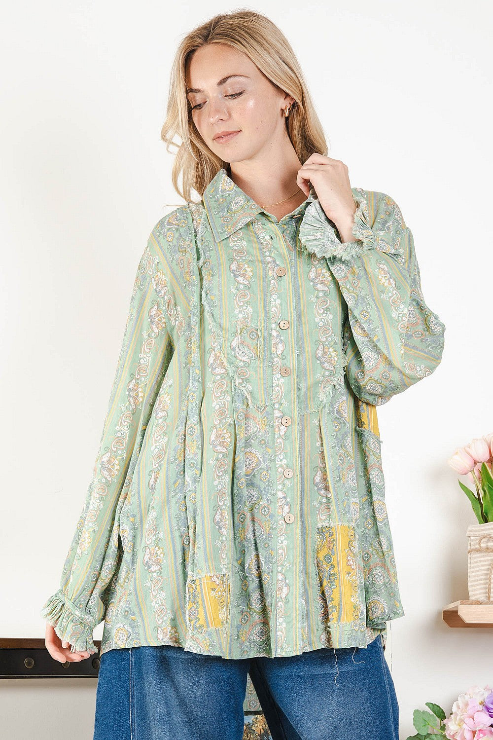 Paisley And Patches Button Down
