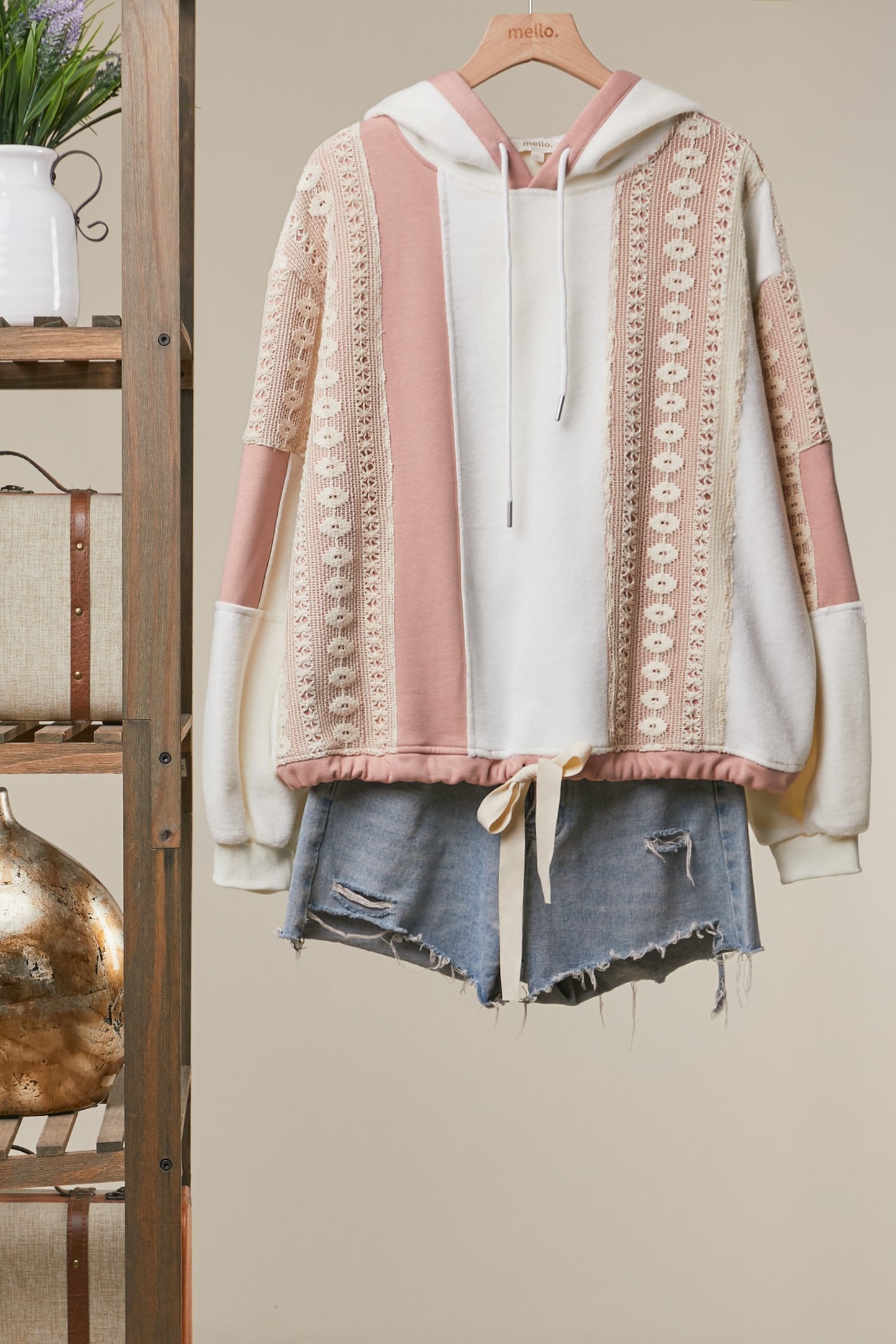 Blush Prairie Lace Hoodie