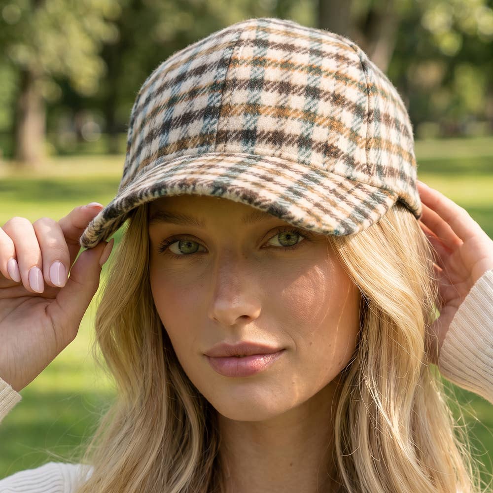 Rust &amp; River Plaid Baseball Cap