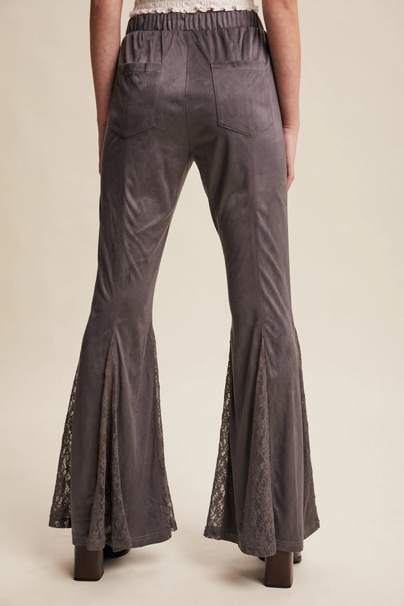 Smoky Lace Charcoal Flare Pants