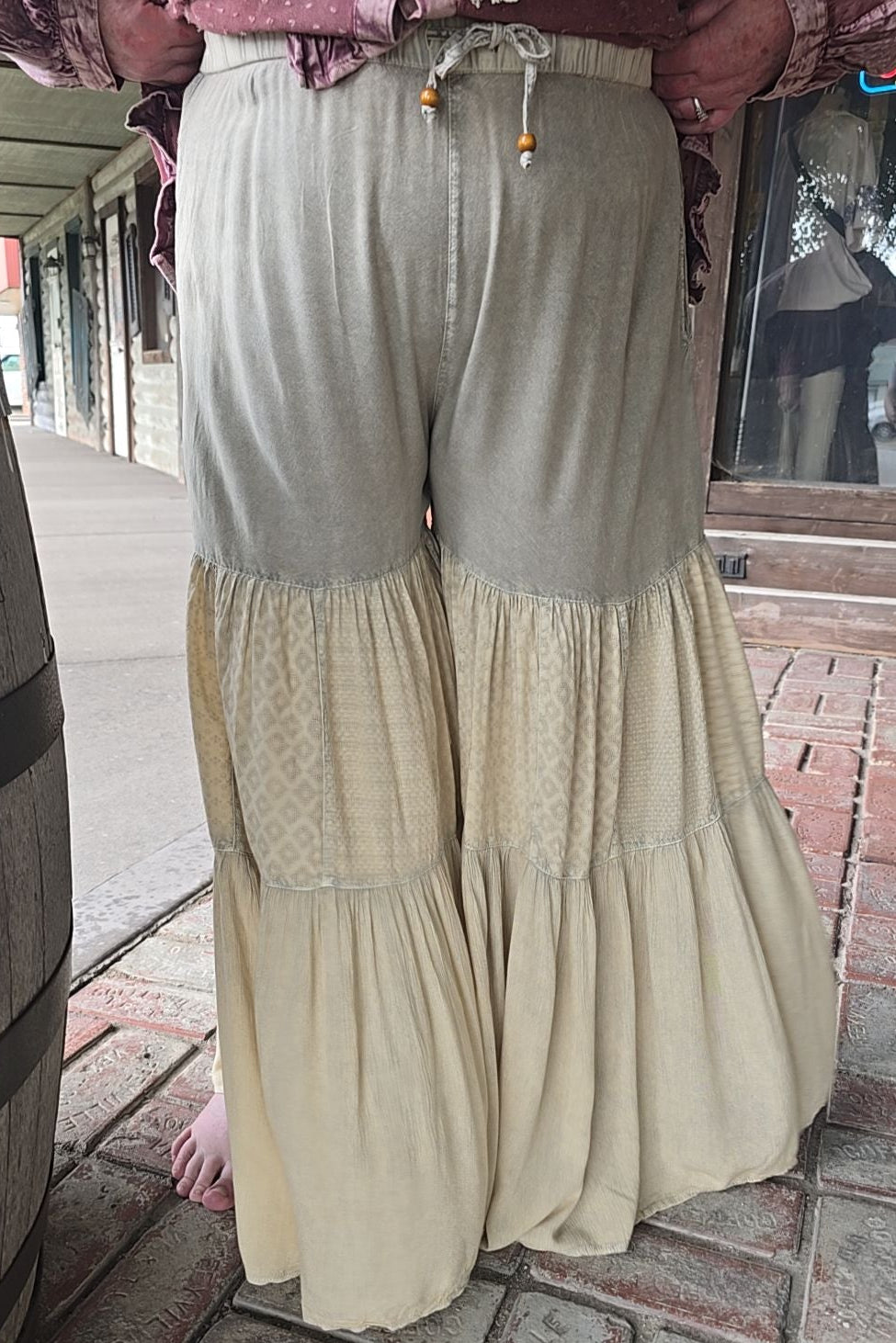 Cream & Latte Tiered Pants