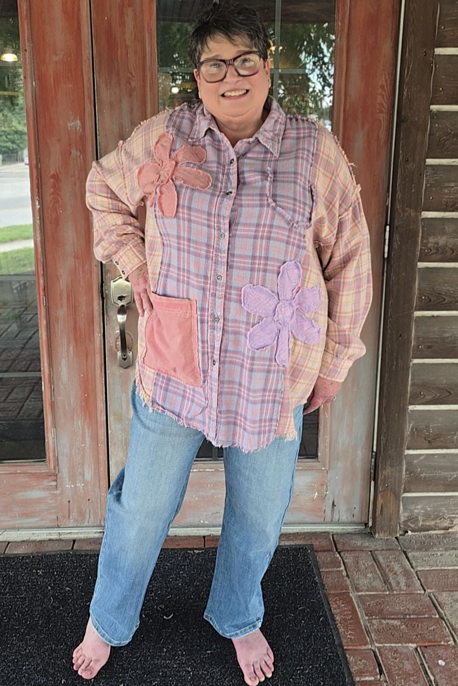 Plaid Daisy Cotton Blouse