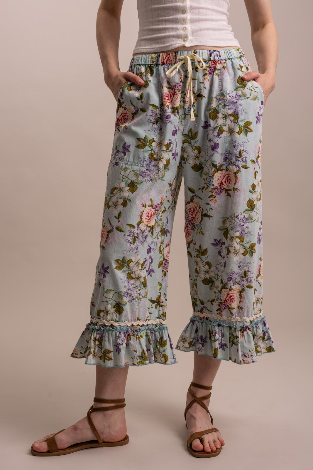 Fun and Frilly Blue Flower Pants