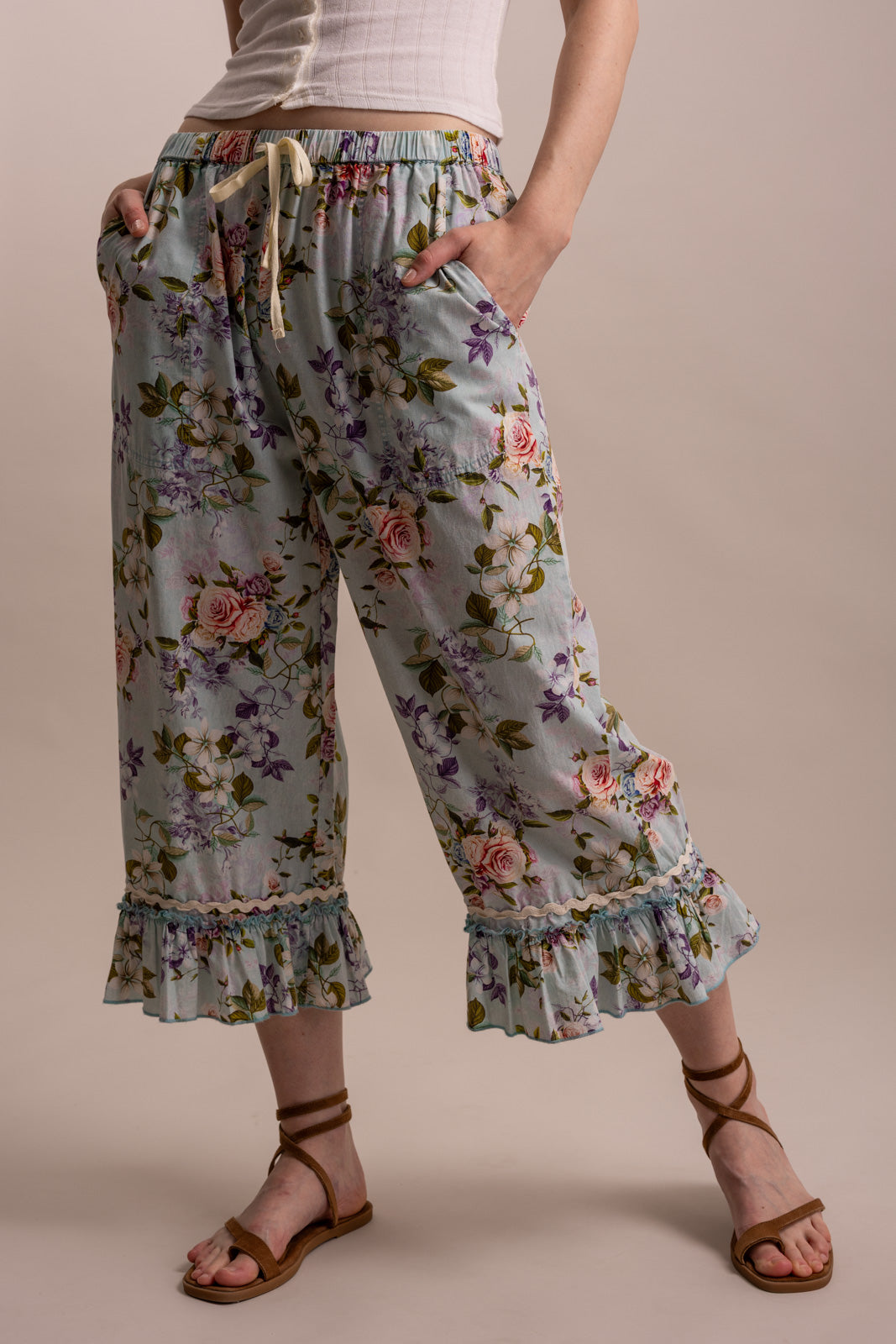 Fun and Frilly Blue Flower Pants