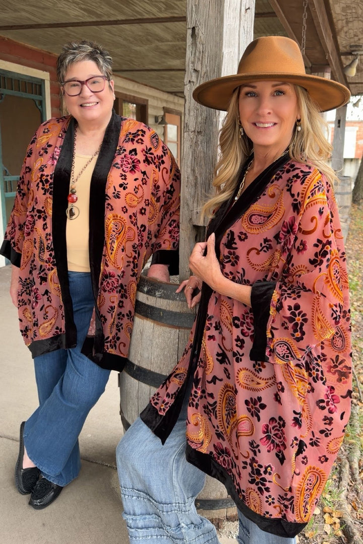 Dusty Rose Burn-Out Duster