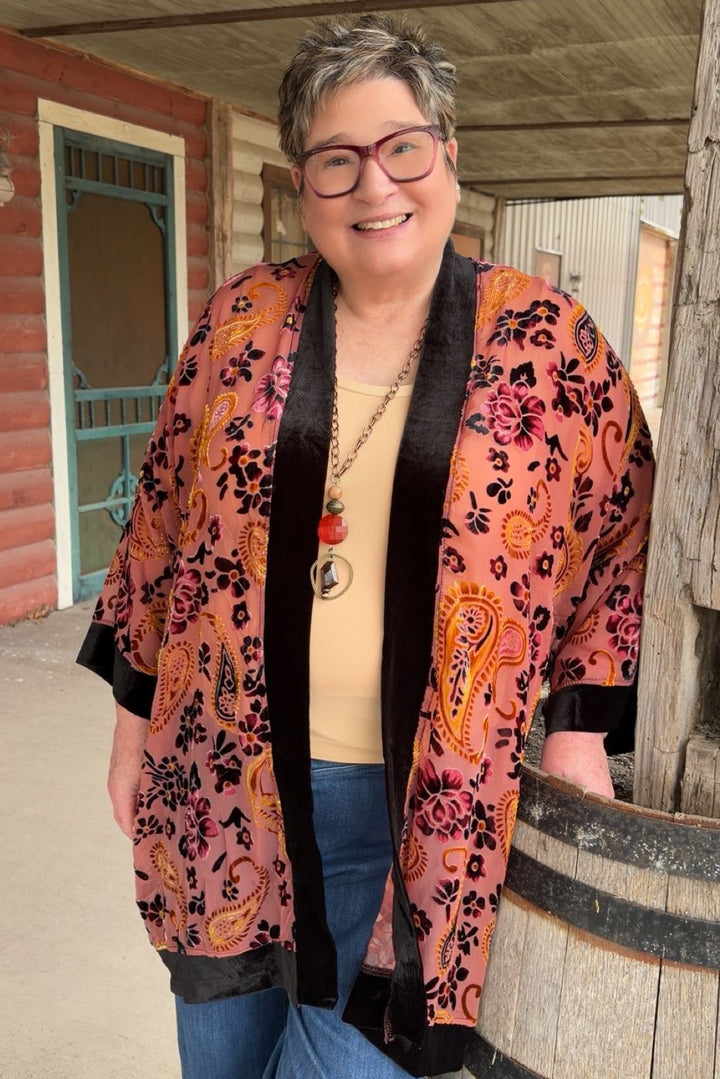Dusty Rose Burn-Out Duster