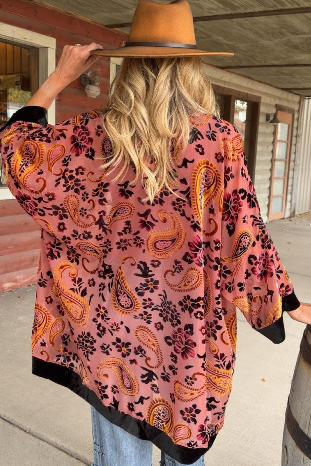 Dusty Rose Burn-Out Duster
