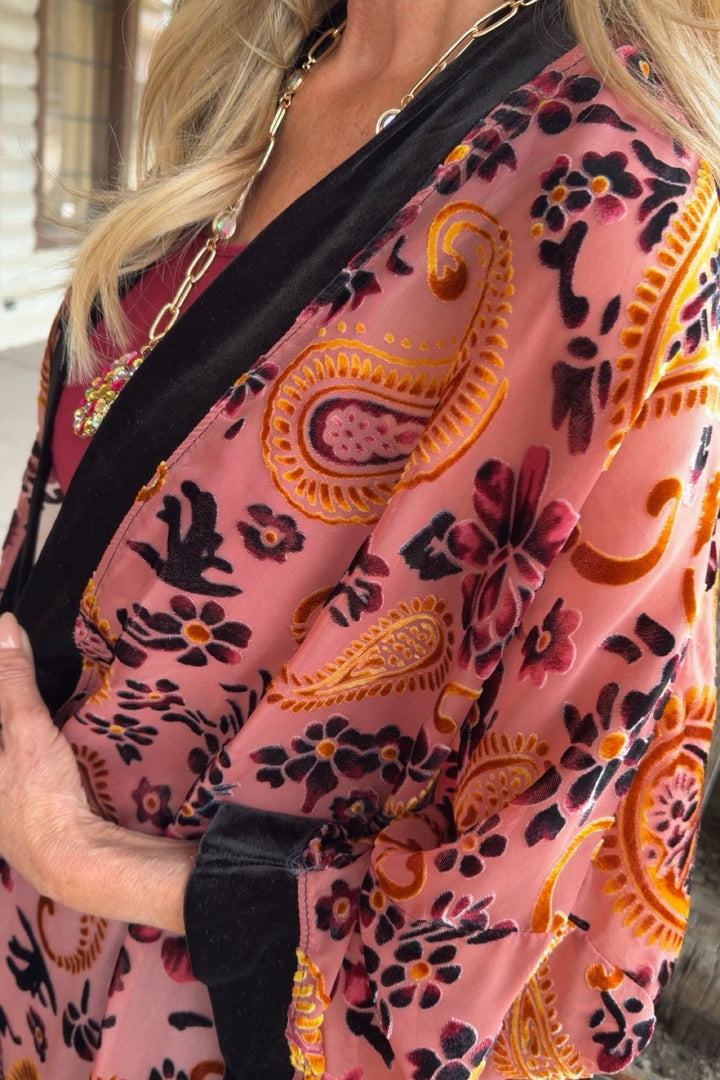 Dusty Rose Burn-Out Duster