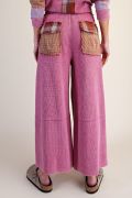 Berry Patchwork Waffle Pants
