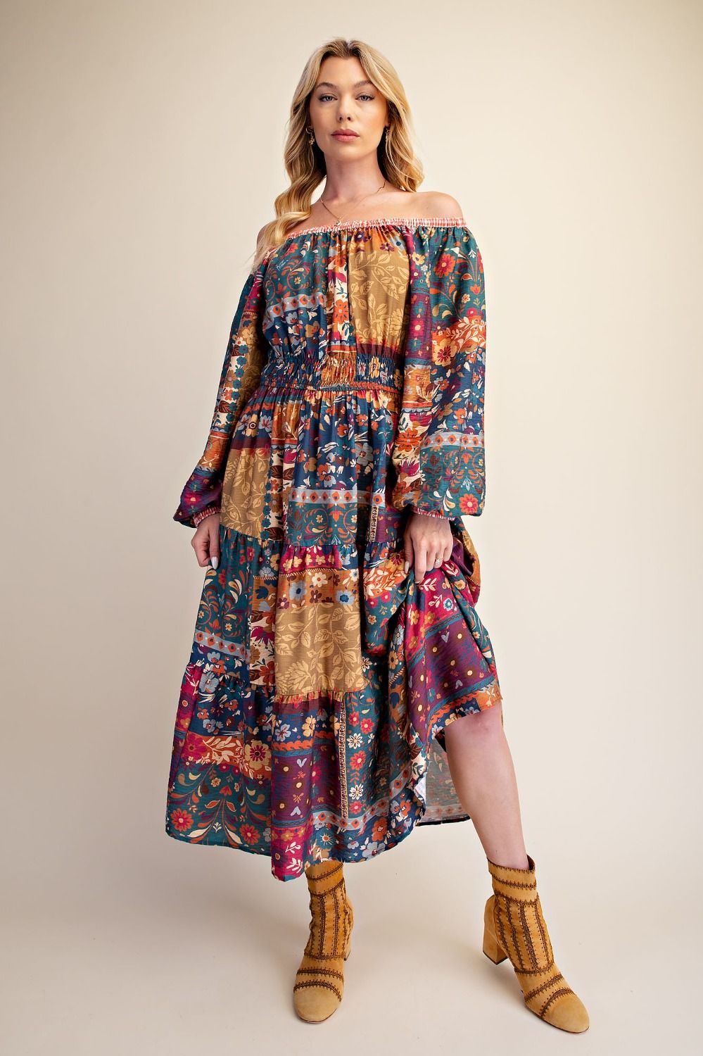 Painted Mosaic Maxi Dress