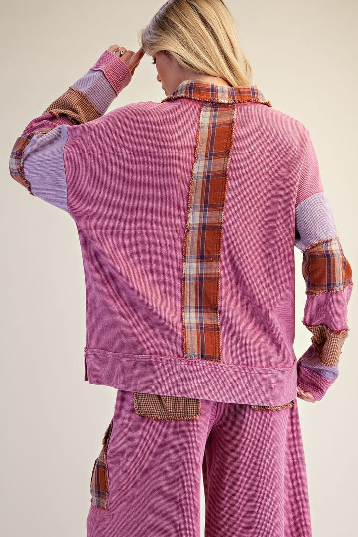 Berry Patchwork Waffle Top