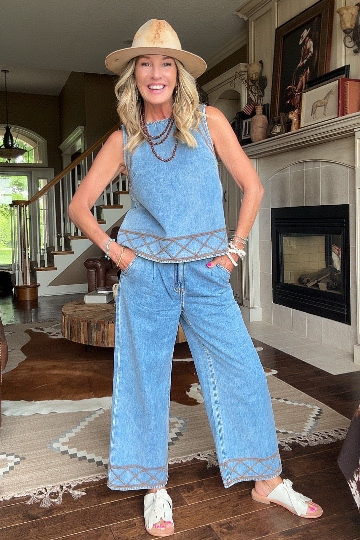 Desert Dreamer Drift Blue Top