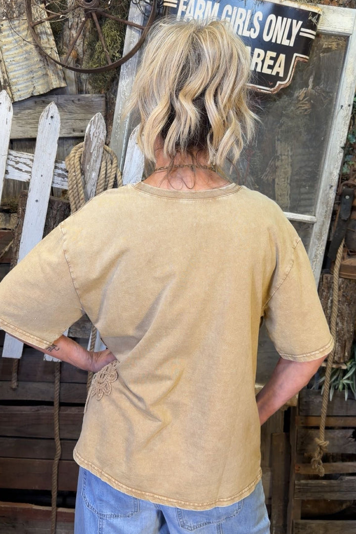 Mocha Crochet Cotton Top