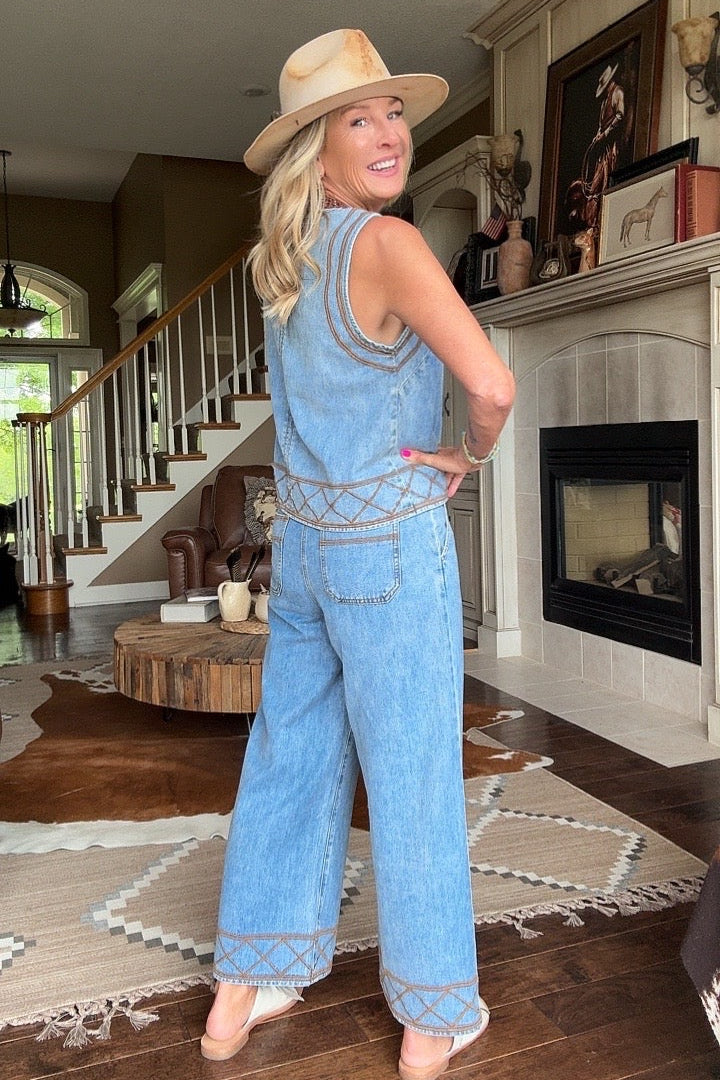 Desert Dreamer Drift Blue Wide Leg Pants