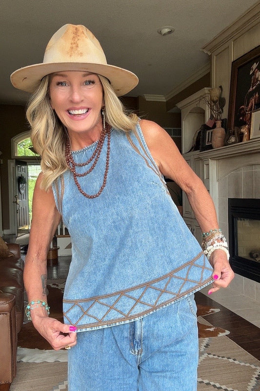 Desert Dreamer Drift Blue Top