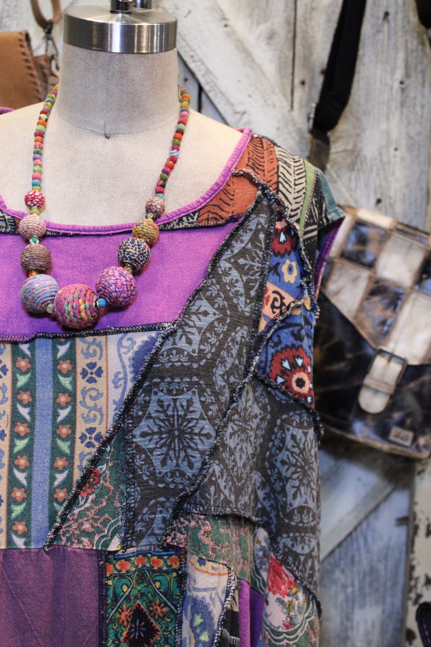 Parade of Patches Cotton Maxi Dress