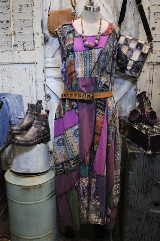 Parade of Patches Cotton Maxi Dress