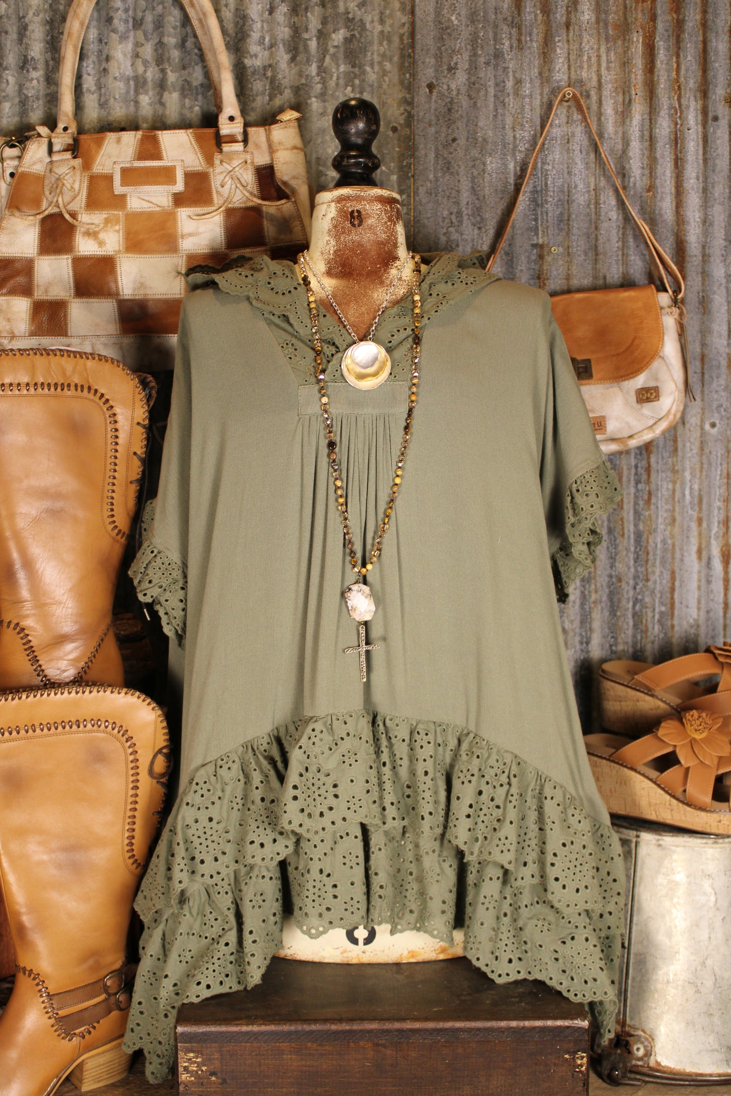 Enchanted Olive Hooded Tunic