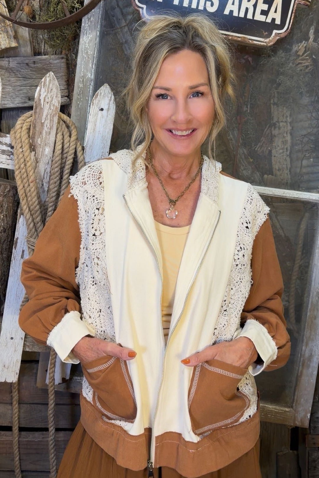 Warm Vanilla &amp; Cocoa Crochet Jacket