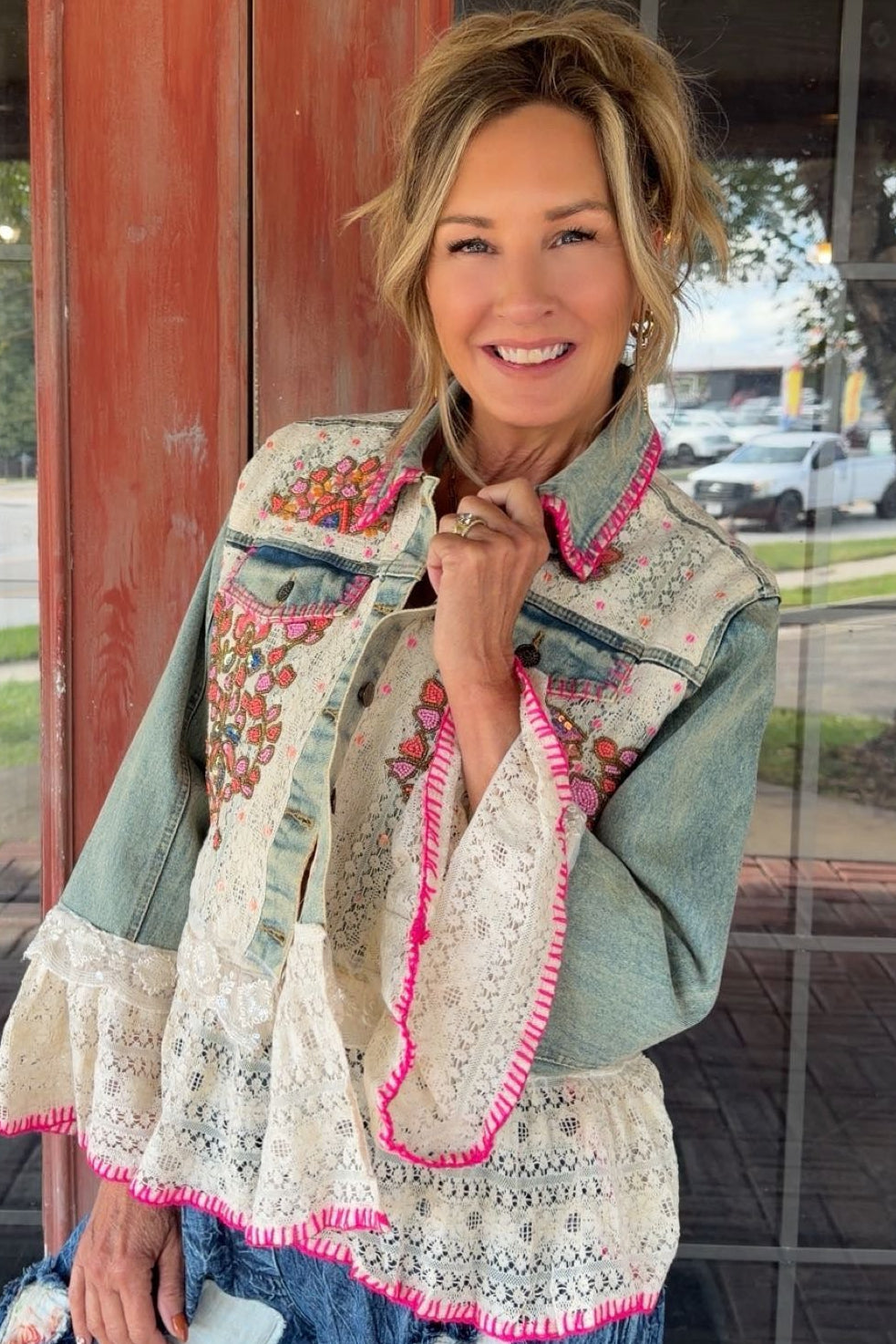 Lace &amp; Petals Denim Jacket
