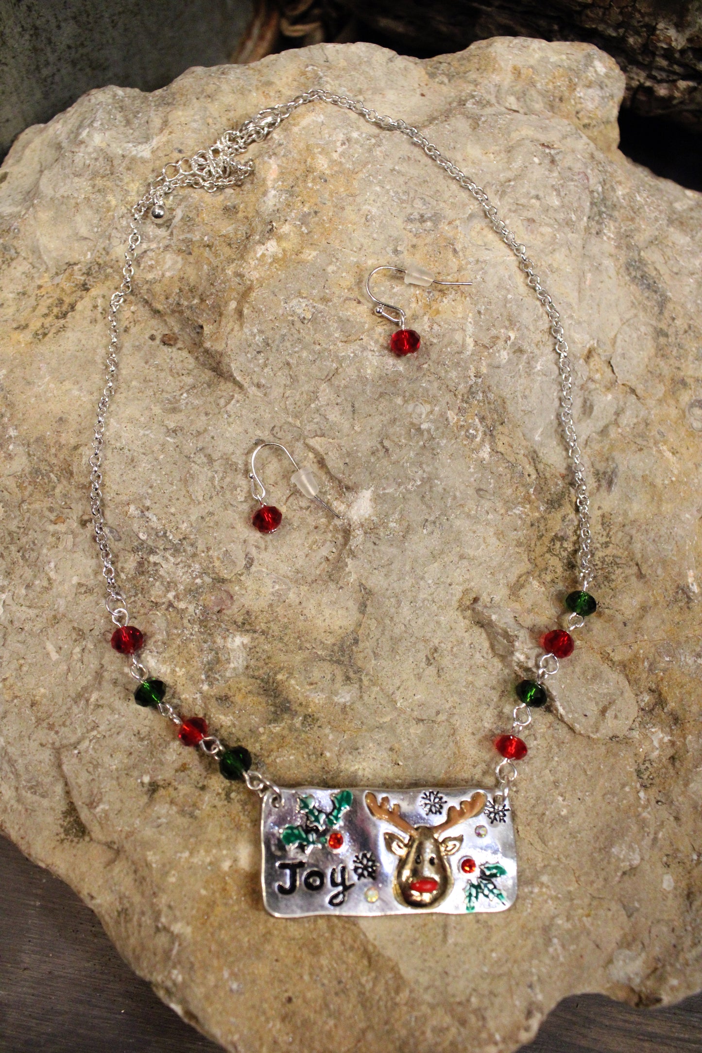 Rudolph's Joy Necklace And Earrings Set