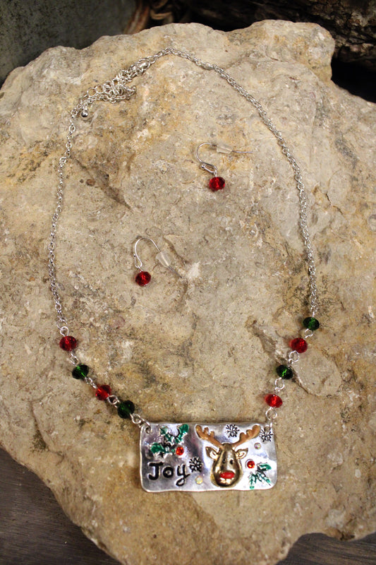 Rudolph's Joy Necklace And Earrings Set