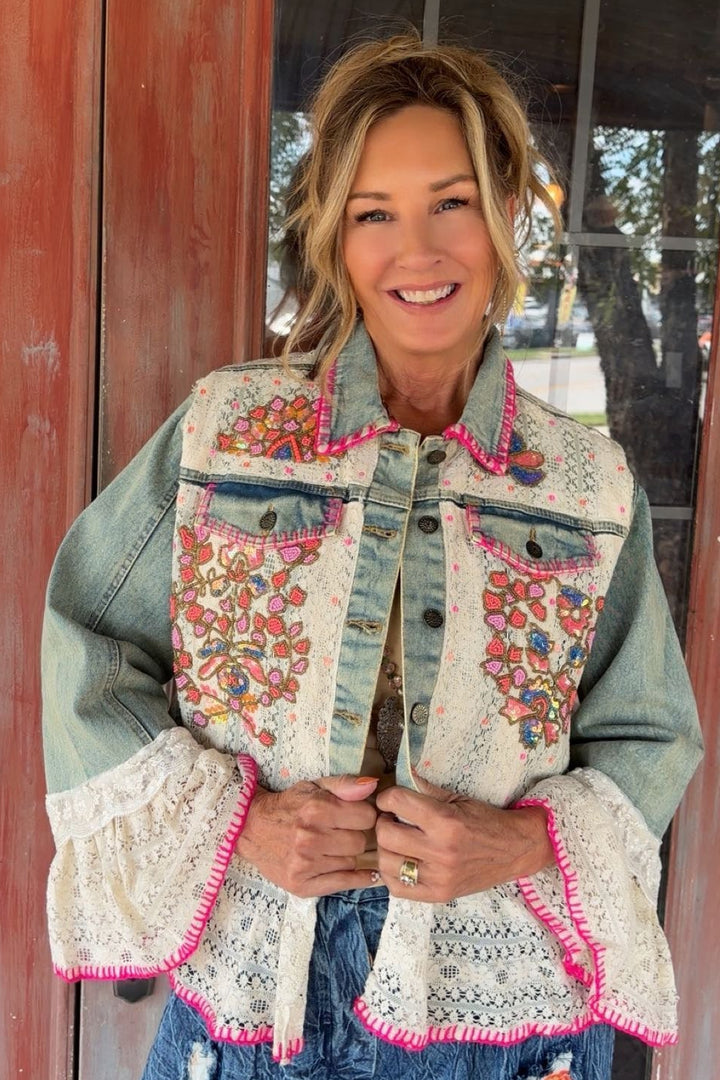Lace &amp; Petals Denim Jacket