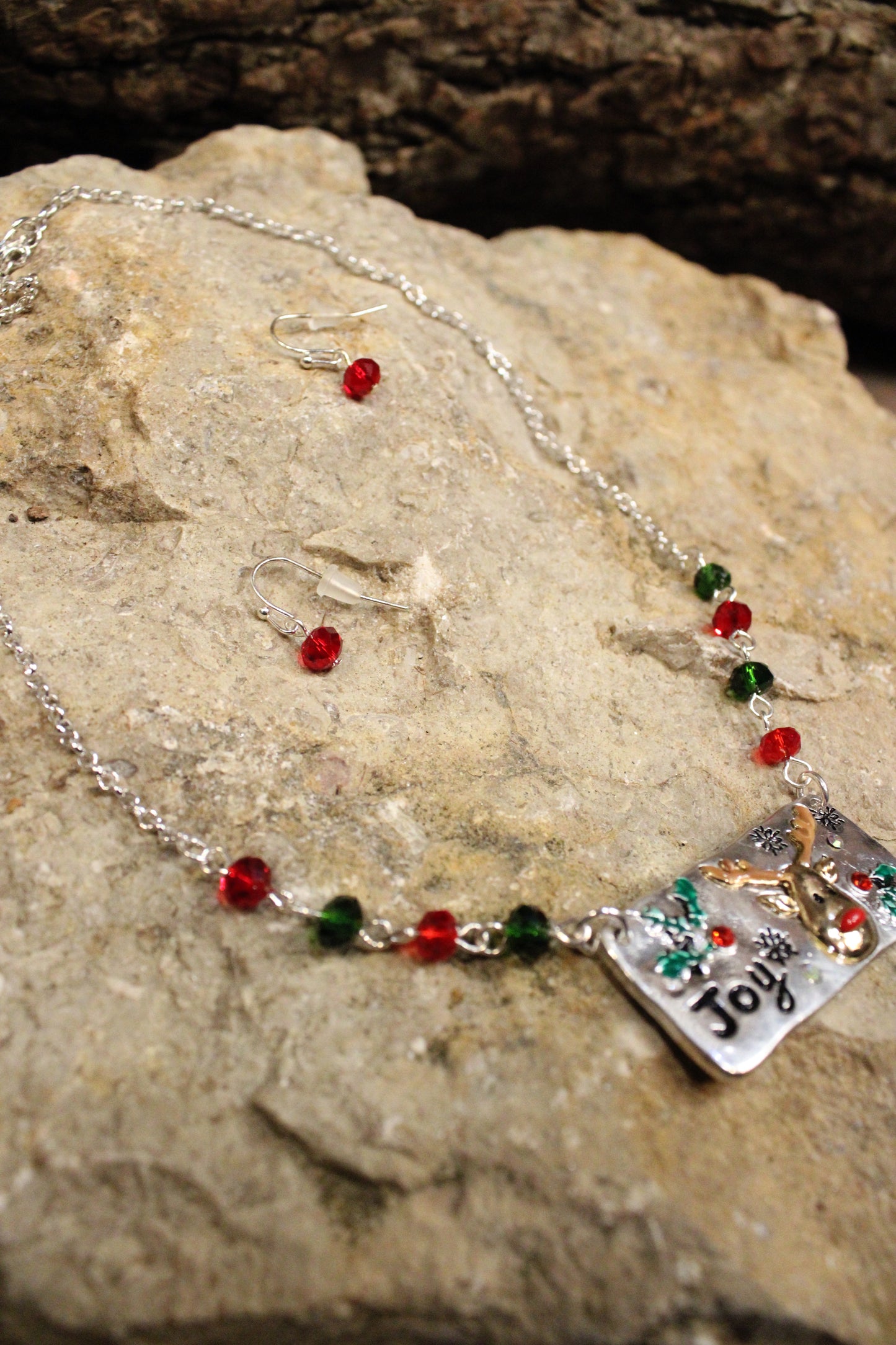 Rudolph's Joy Necklace And Earrings Set
