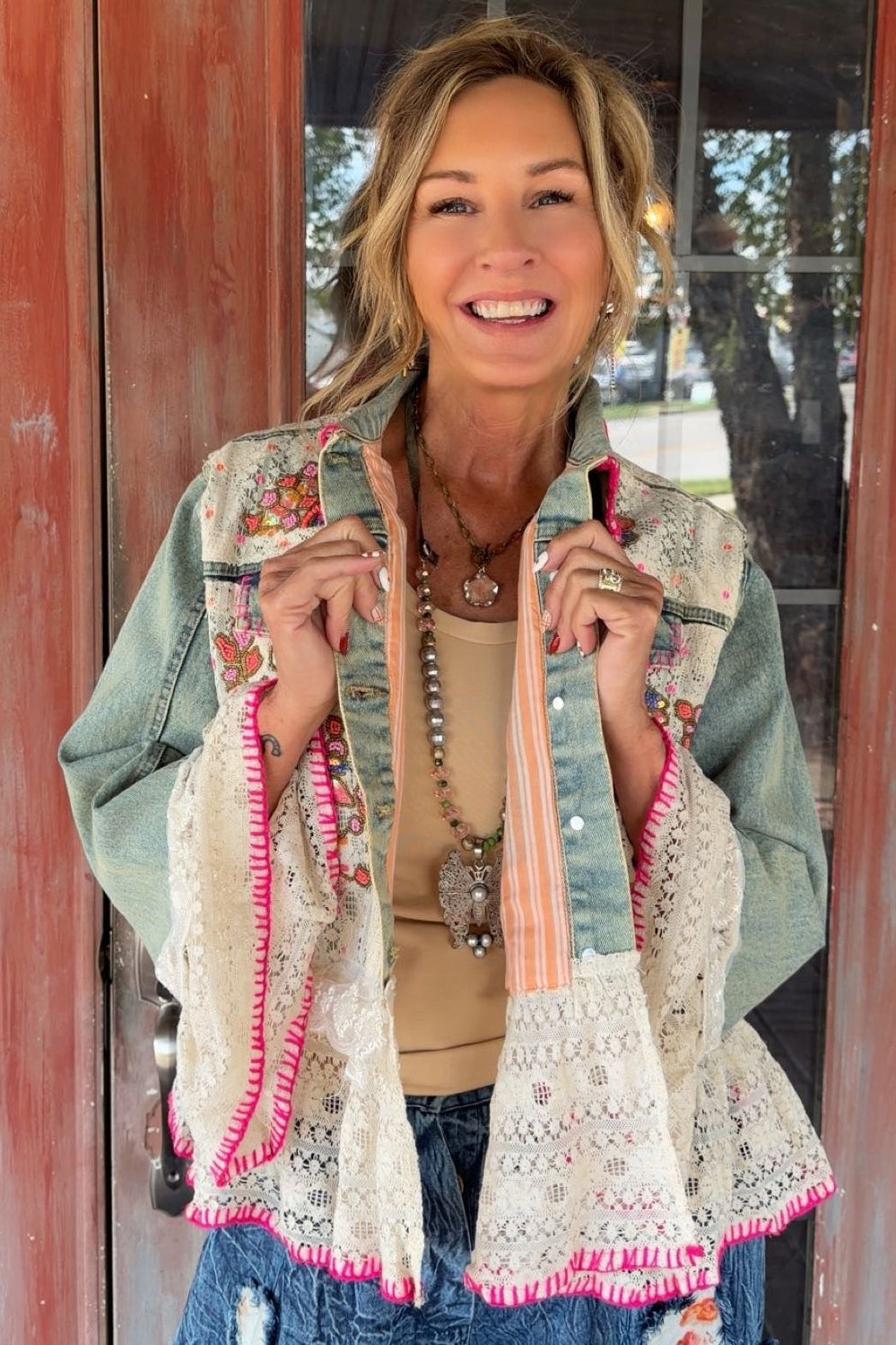 Lace &amp; Petals Denim Jacket