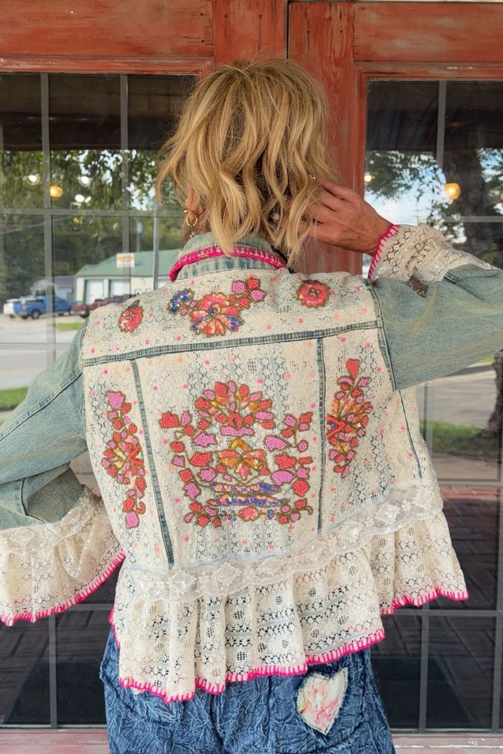 Lace &amp; Petals Denim Jacket