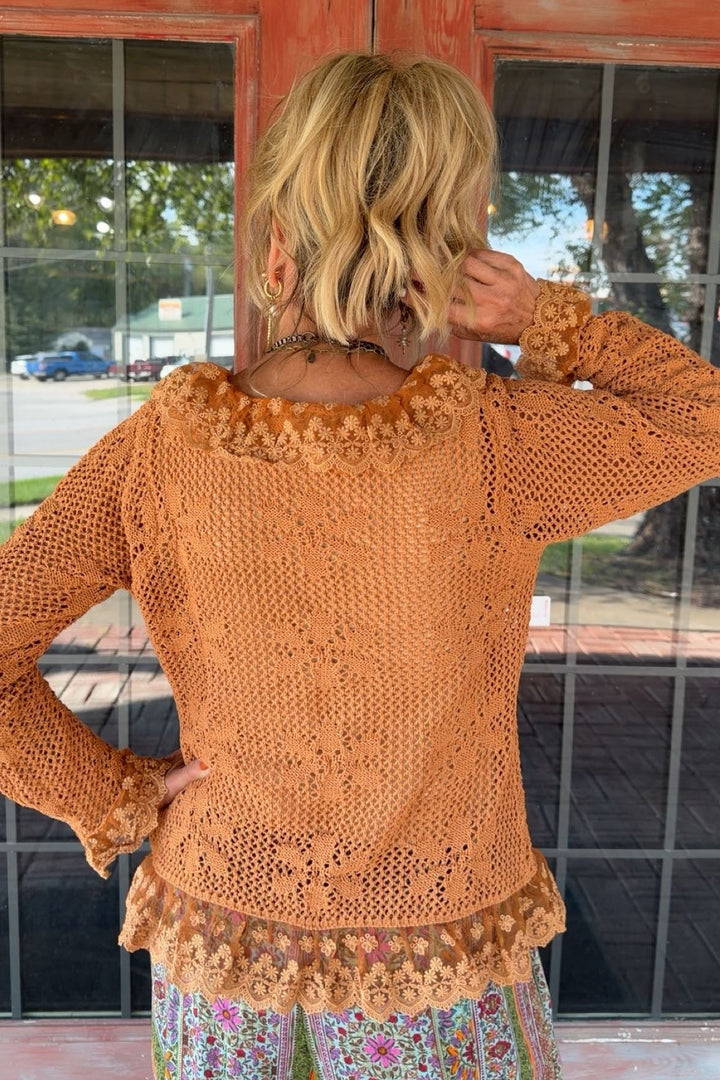 Spiced Cinnamon Crochet Cardigan
