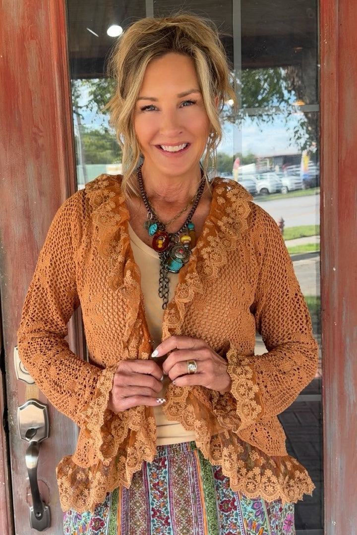 Spiced Cinnamon Crochet Cardigan