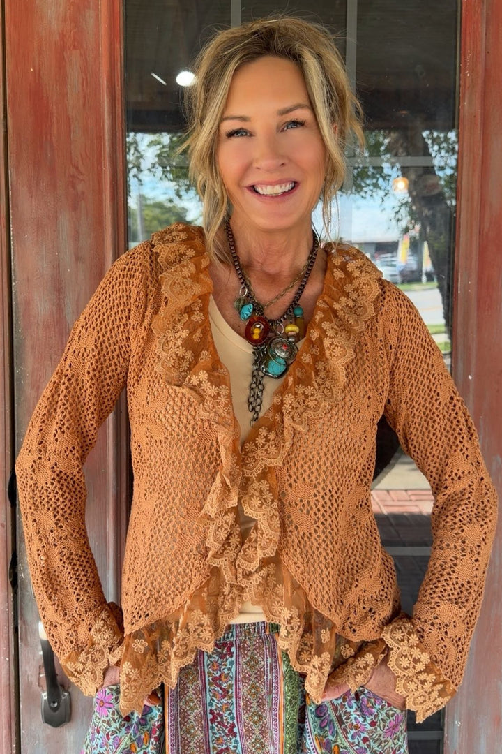 Spiced Cinnamon Crochet Cardigan