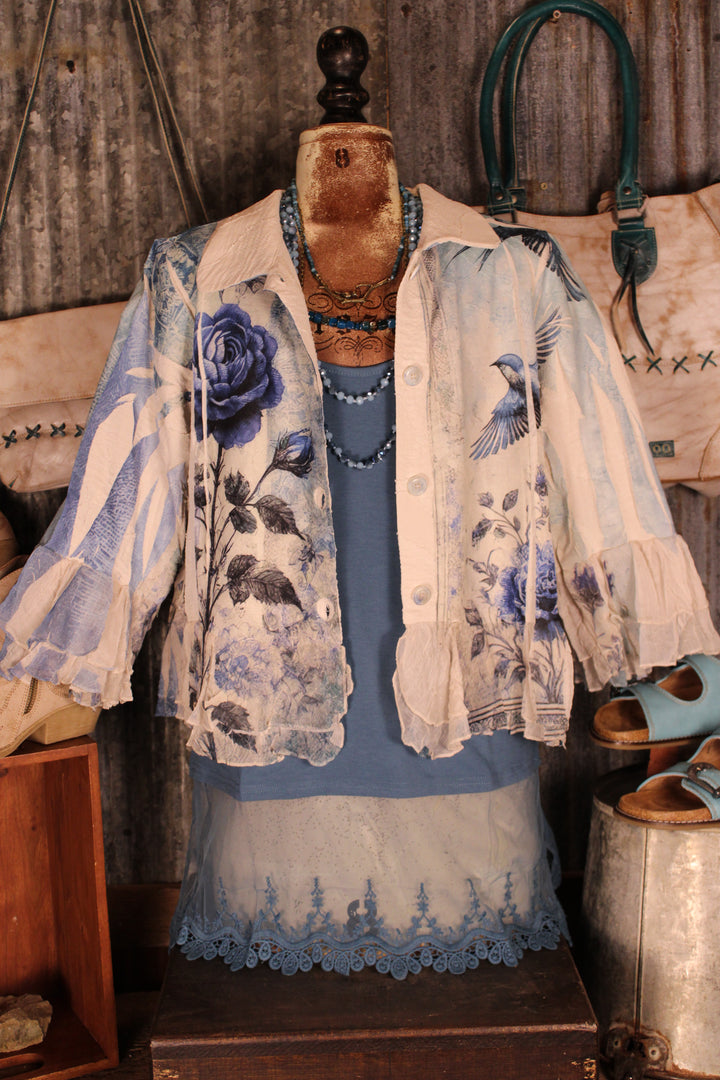 Petals and Poetry Bluebird Jacket