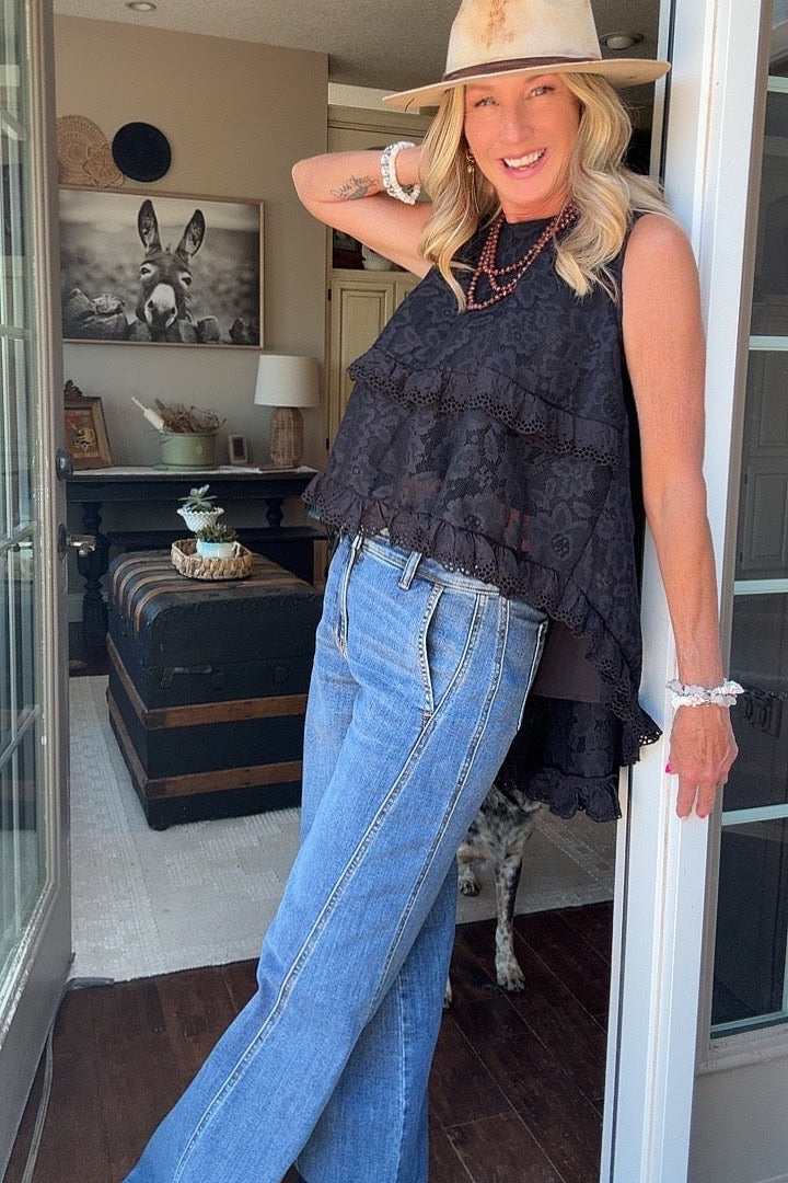 Effortless Edge Wide Leg Jeans