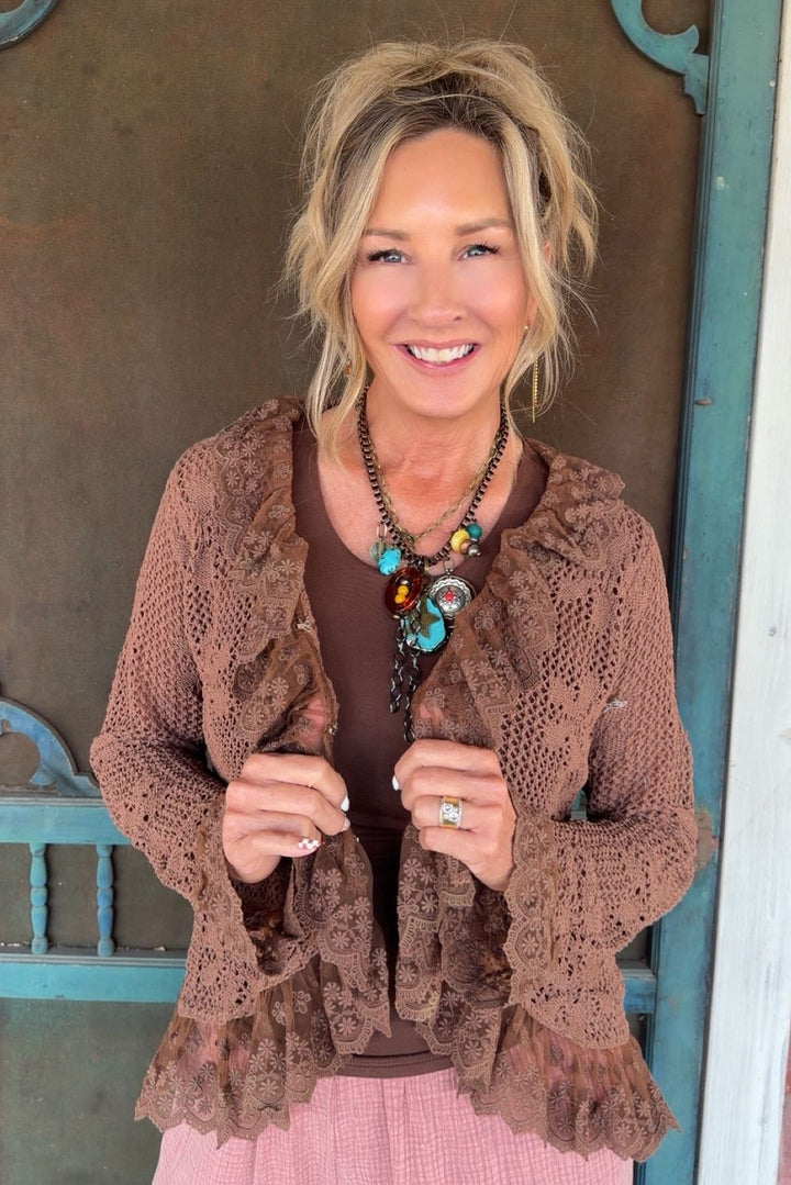 Spiced Mocha Crochet Cardigan