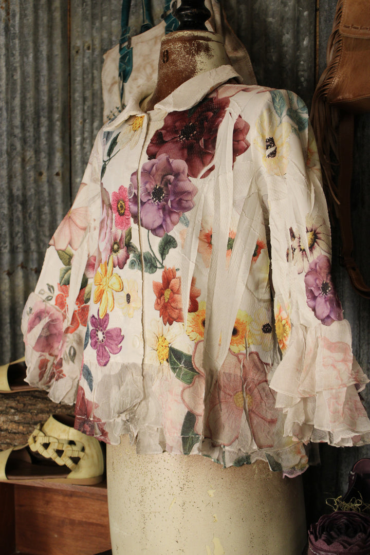 Petals and Poetry Purple Flower Jacket