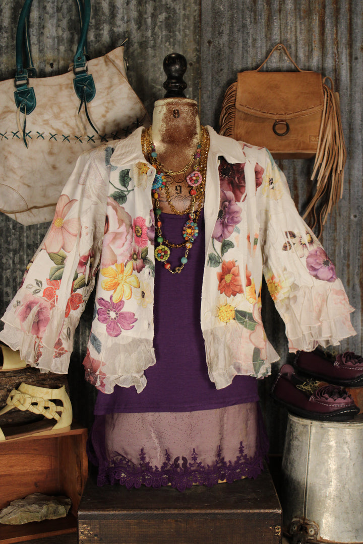 Petals and Poetry Purple Flower Jacket