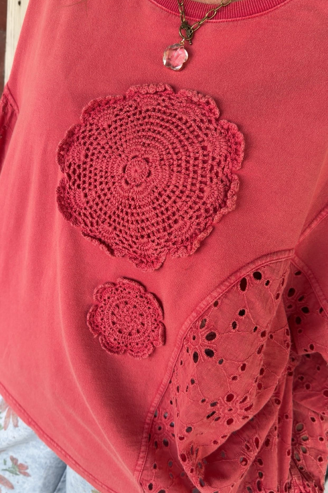 Vintage Eyelet Cherry Blouse