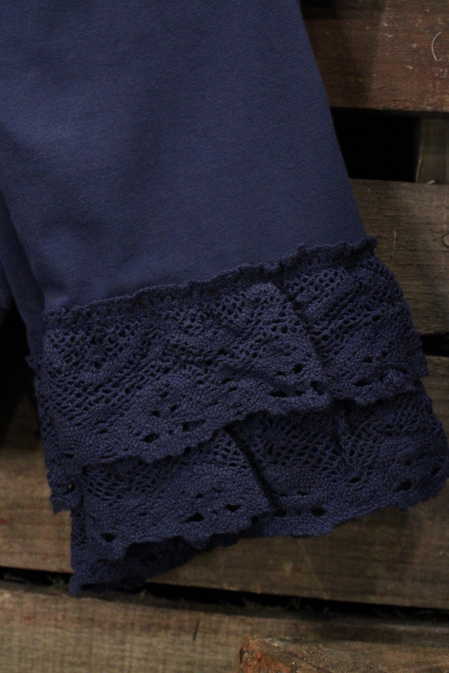 Happy Hem Navy Leggings by April Cornell