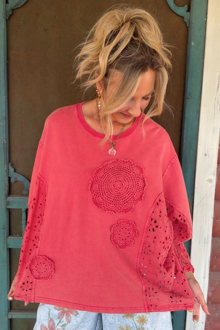 Vintage Eyelet Cherry Blouse